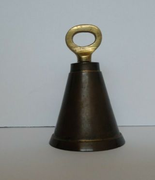 Vintage Small Hand Held Brass Bell 2 1/4 