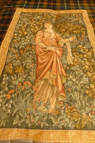 Vintage Style French Tapestry Wall Hanging William Morris Pre Raphaelite Style