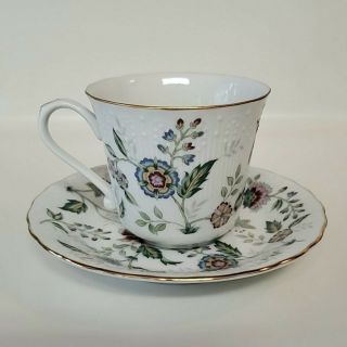 Andrea By Sadek Tea Cup & Saucer Buckingham Floral Porcelain