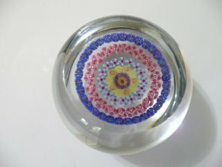 Vintage Baccarat Crystal France Concentric Millefiori Paperweight 2