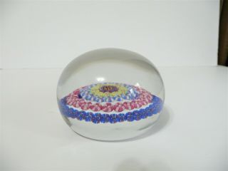 Vintage Baccarat Crystal France Concentric Millefiori Paperweight 3