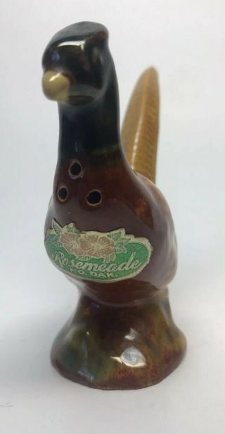 Vintage Rosemeade Pheasant Salt Pepper Shaker Antique Ceramic North Dakota RARE 2