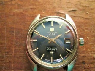 Vintage Tissot Automatic Seastar,  Year 1970,  Swiss Made,  Steel Houses,  Blue Dial,