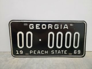 Vintage 1969 Georgia Sample License Plate 00 - 000 Paint