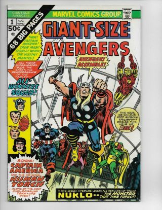 Giant Size Avengers 1 - Vf 8.  0 - 2nd Appearance Of The Invaders (1974)