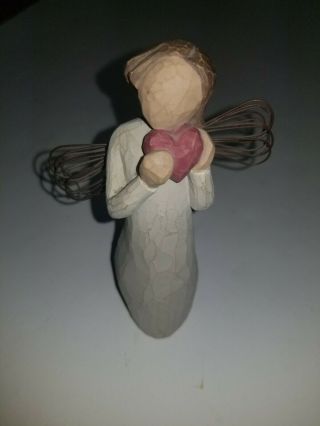 2000 Willow Tree Figurine - Angel Of The Heart Holding Heart 5 " - 26024