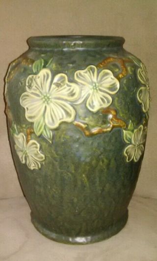 Vintage Roseville Pottery Dogwood Textured Vase 304 - 10