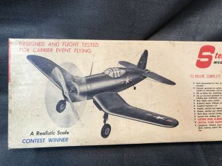Vintage Sterling Balsa Model Airplane Kit,  U - Contol F4 - U1 Corsair Carrier A/c