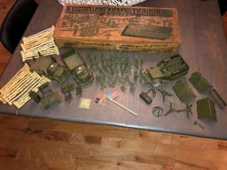 Vintage Marx Us Army Training Center Play Set Vehicles Soldiers
