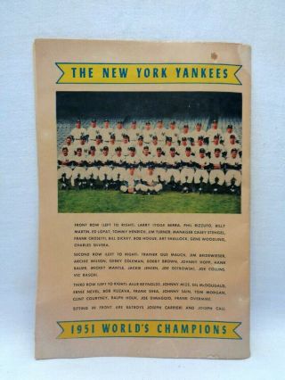 Yankees Comic Book,  Golden Age Copyright 1952,  Story of the 1951 World Champions 2