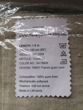 French Grain Sack Linen Material 1m x 150cm 2