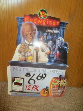 Vtg Halloween Tales From The Crypt Budweiser Beer Standee Store Display 1995