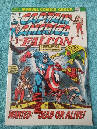 Captain America 154 Vf/nm W Pages 1st Jack Monroe Marvel 1972