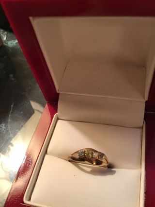 Vintage 14kt Yellow Gold Ring,  4 Stones,  Size 8,  Gorgeous