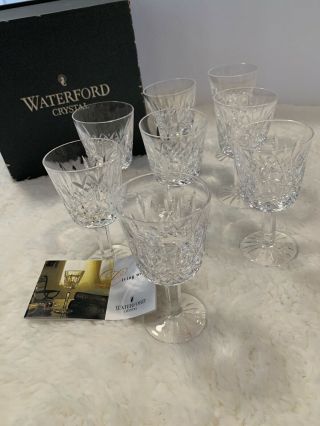 Set 8 Vintage WATERFORD CRYSTAL Lismore Pattern 3 oz Port Dessert Wine Glasses 2