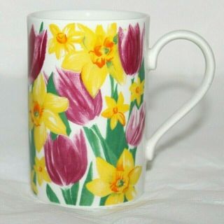 Dunoon Stoneware Floral Mug By Helen Sandiford Tulips & Daffodils Scotland
