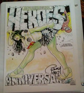 Budd Root Signed She - Hulk Spider - Man Print Jim Steranko Homage Very Cool