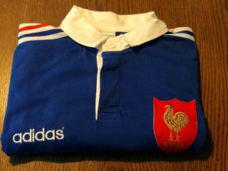 France Rugby National Team 1996 / 1997/ 1998 Vintage Jersey Shirt Adidas Size L