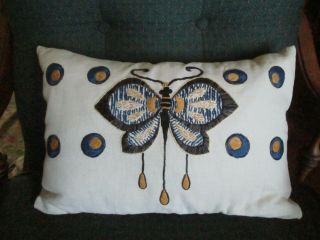 Hand Embroidered Arts & Crafts Pillow,  Mission Style