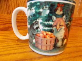 Forest Feast Christmas Ceramic Mug Potpourri Press 1983 Animal Friends 12 Oz Cup