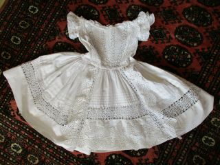 Antique 19th Century C.  1850 Heavily Hand Embroidered Child 