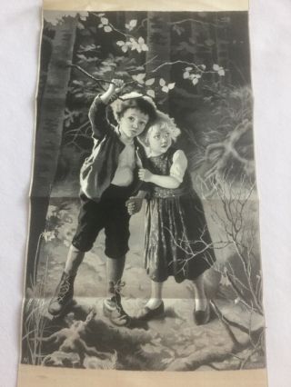 Stevengraph Neyret Freres " Lost In The Woods " Silk Picture