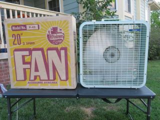 Nos Vintage 1950s Windsor Floor Fan 20 " 3 Speed Thermo - Control Mib Strong