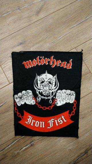 Motorhead Iron Fist Back Patch.  Vintage Og 80 