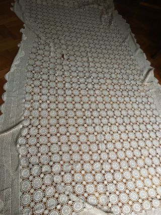 Oversized Vintage Crocheted Table Cloth
