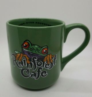 Vintage Big Size Rainforest Cafe 2000 Green Frog Cha Cha Coffee Mug Cup
