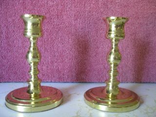 Vintage Baldwin Brass Candle Holders - 4 3/4 " High
