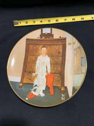 Norman Rockwell 8 " Christmas Plate - " The Truth About Santa " Plate 2nd Edition