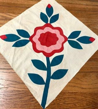 Early Antique Album Applique Quilt Top Pc Turkey Red Maryland