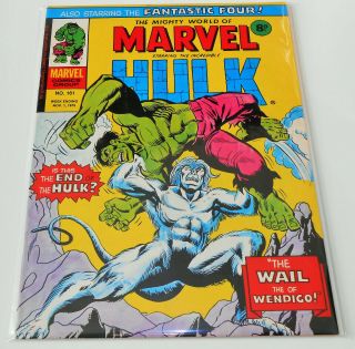 Mighty World Of Marvel No.  161 1975 Incredible Hulk No.  162 1st Wendigo Cover