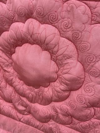 Vintage Feather Eiderdown Dusty Pink Bed Spread Quilt Cover