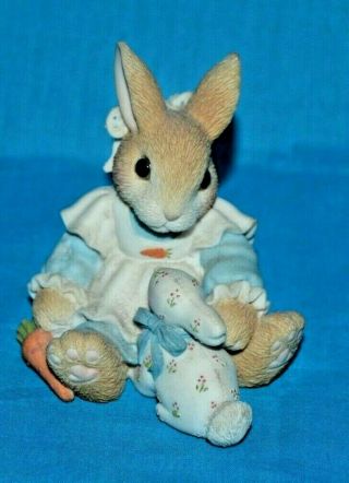 My Blushing Bunnies Share Your Blessings With All 1998 Enesco Bunny Figurine