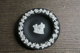 Vintage Wedgwood Black Jasperware Plate 4 1/4 "