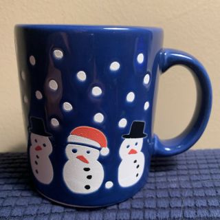 Christmas Waechtersbach Spain Blue Snowman Mug Ceramic Coffee Cup Winter Snow