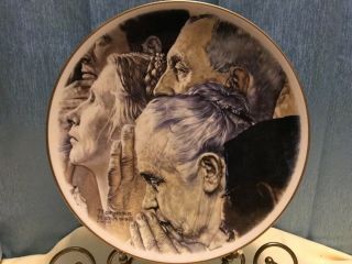 1994 Norman Rockwell Centennial " Freedom Of Worship” Plate The Bradford Exchange