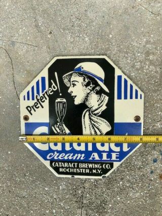 Vintage Cataract Cream Ale Sign Catatract Brewing Company Rochester NY Porcelain 2