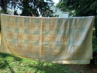 Antique Quilt Hand Made Yellows