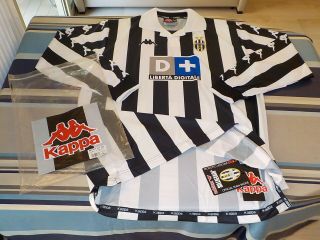 Rare Juventus Kappa D,  Shirt 90 99 - 00 Zidane Del Piero Inzaghi Conte Xl Bnib Vtg