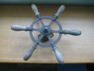 Vintage Wilcox Crittenden / Small Boat / Steering Wheel Assembly / 12 "