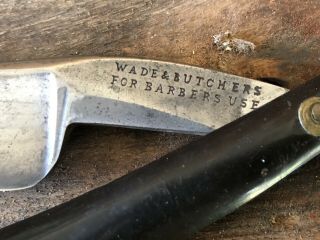 Antique Vtg 1900 ' s Wade & Butchers For Barbers Use Straight Razor 8/8 