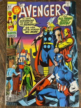 The Avengers 92 6.  5 Fn,  Bronze Age Comic Book Marvel Comics Neal Adams Cover