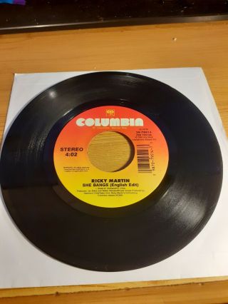 Ricky Martin She Bangs English / Spanish Edit 7 " Us Columbia Jukebox 45 Vg Rare