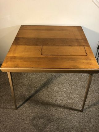 Vintage Singer Sewing Machine Folding Table With Insert Ec E