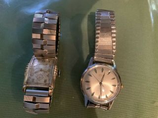 2 Vintage Men’s Wind - Up Stainless Steel Watches - Bulova & Gruen Precision (a)