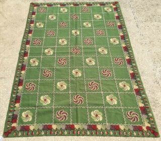 260 Royal Greens 100 Handmade Antique Tapestry Size: 5.  8 X 3.  10 Feet
