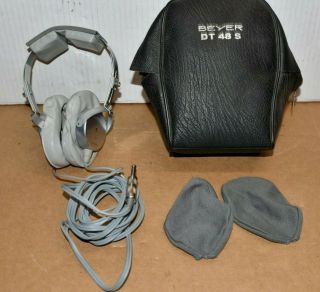 Vtg Beyer Dt 48s 25 Ohm Studio Monitor Stereo Headphones Germany W Case Covers